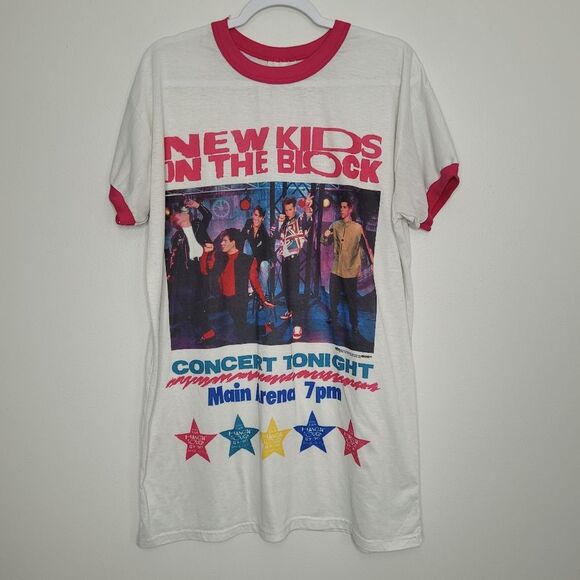 Vintage 1990s New Kids on the Block big front graphic kids sleep shirt - Picture 1 of 10